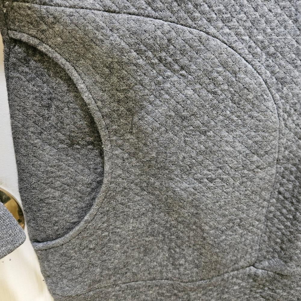 Lacoste Quilted Gray Sweatshirt Women's EU sz 40 (US Medium) Long Sleeve Pockets - Picture 3 of 12
